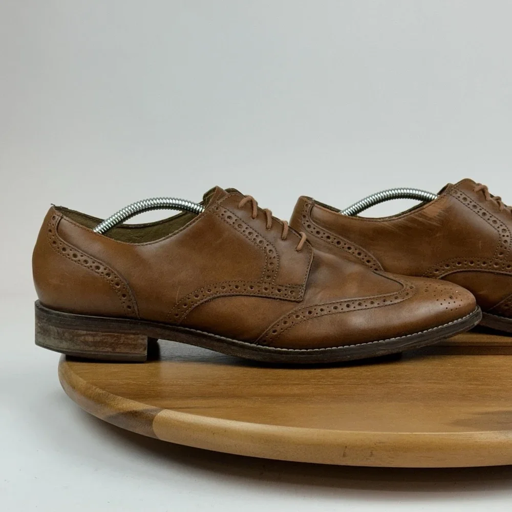 Mens Cole Haan Grand Os Madison Brown Leather Wingtip‎ Dress Oxfords Size 11.5 M